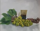 Weintrauben um ein Glas